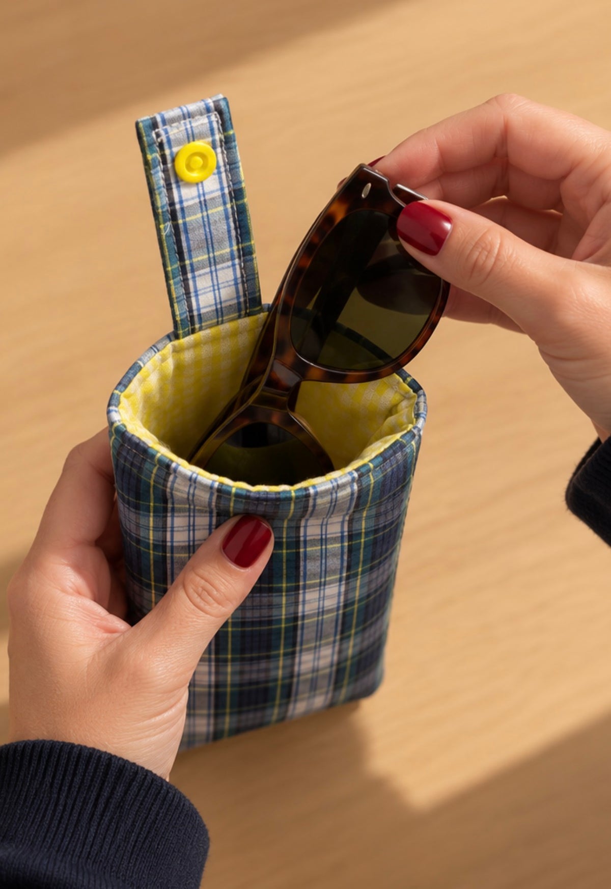FUNDA DE GAFAS TARTÁN VERDE
