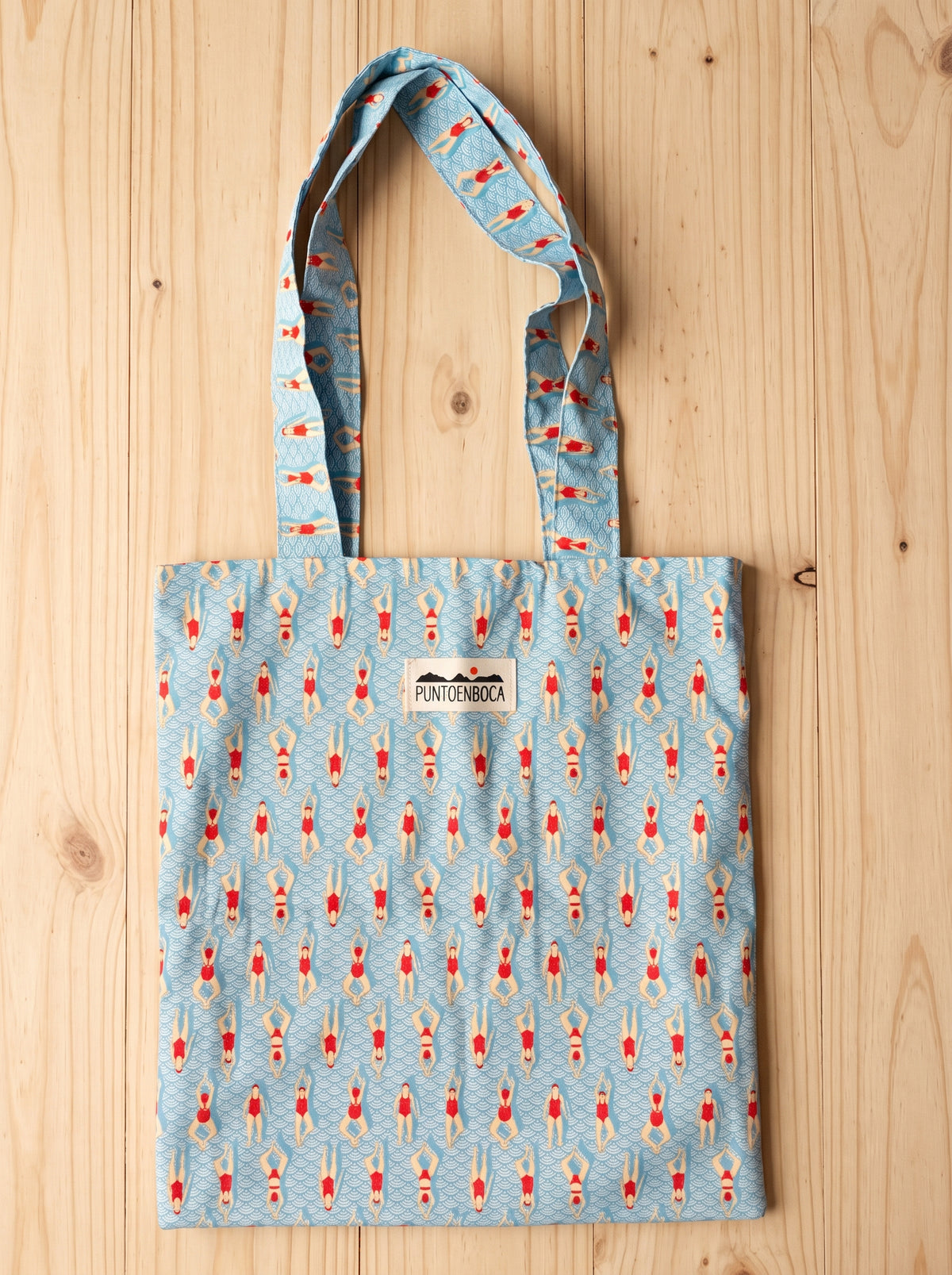 TOTE BAG NADADORAS CON VICHY ROJO