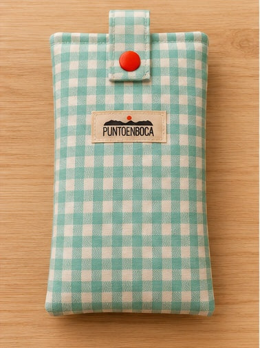 FUNDA DE GAFAS VICHY VERDE AGUA